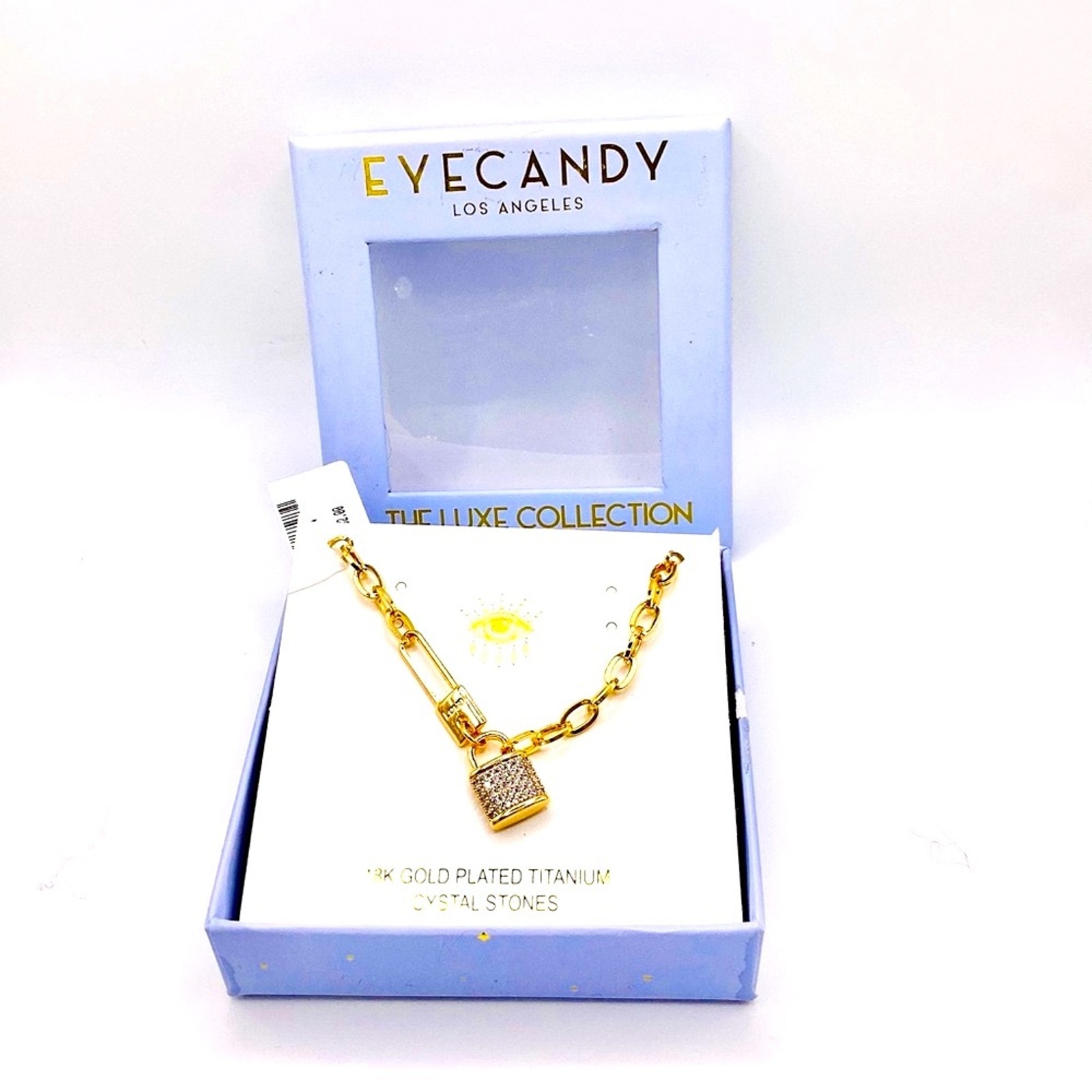 Eye Candy 18k Gold Plated Titanium Padlock Necklace 22$